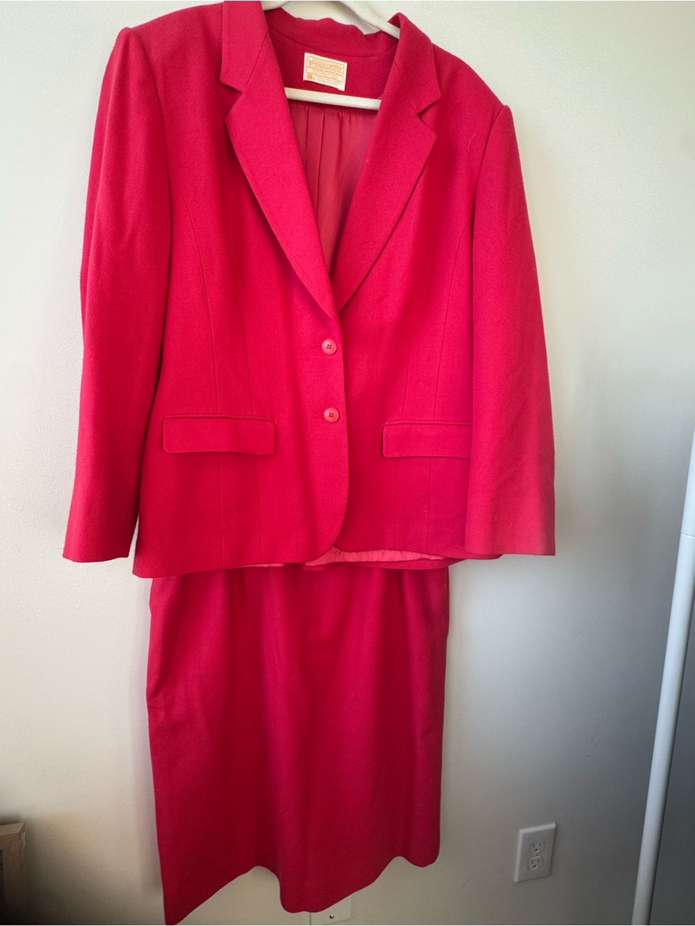 Pendleton Blazer & Skirt Set 100% Wool Pink Office Work Old Money Sz 18 & 16